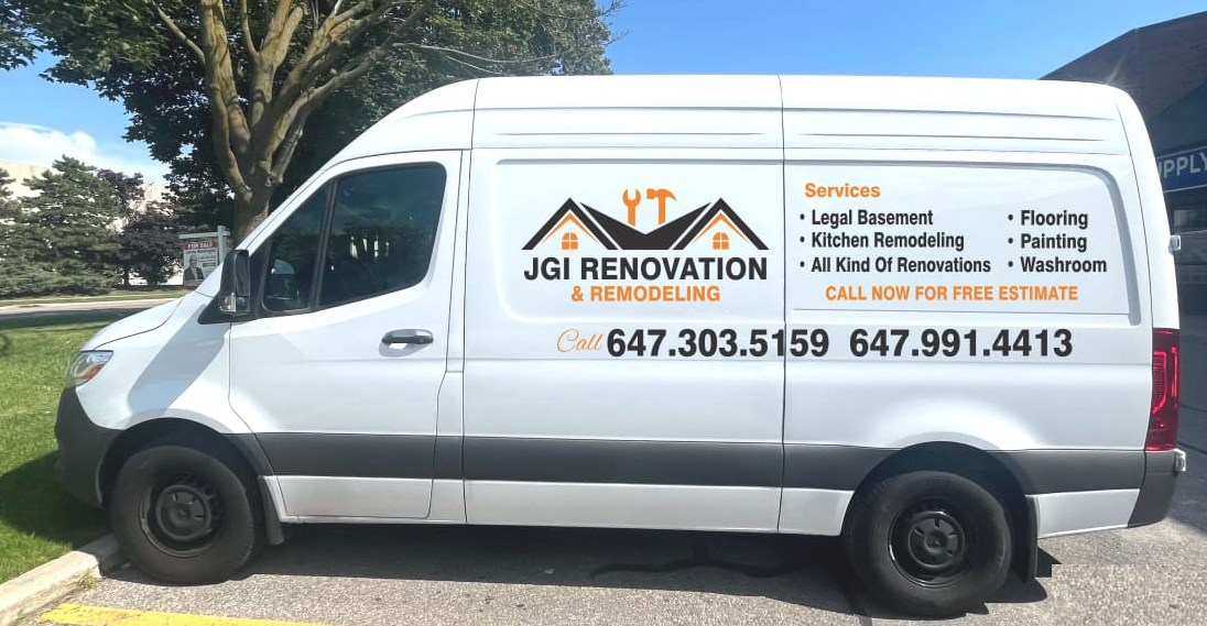 JGI Renovation branded van in Brampton